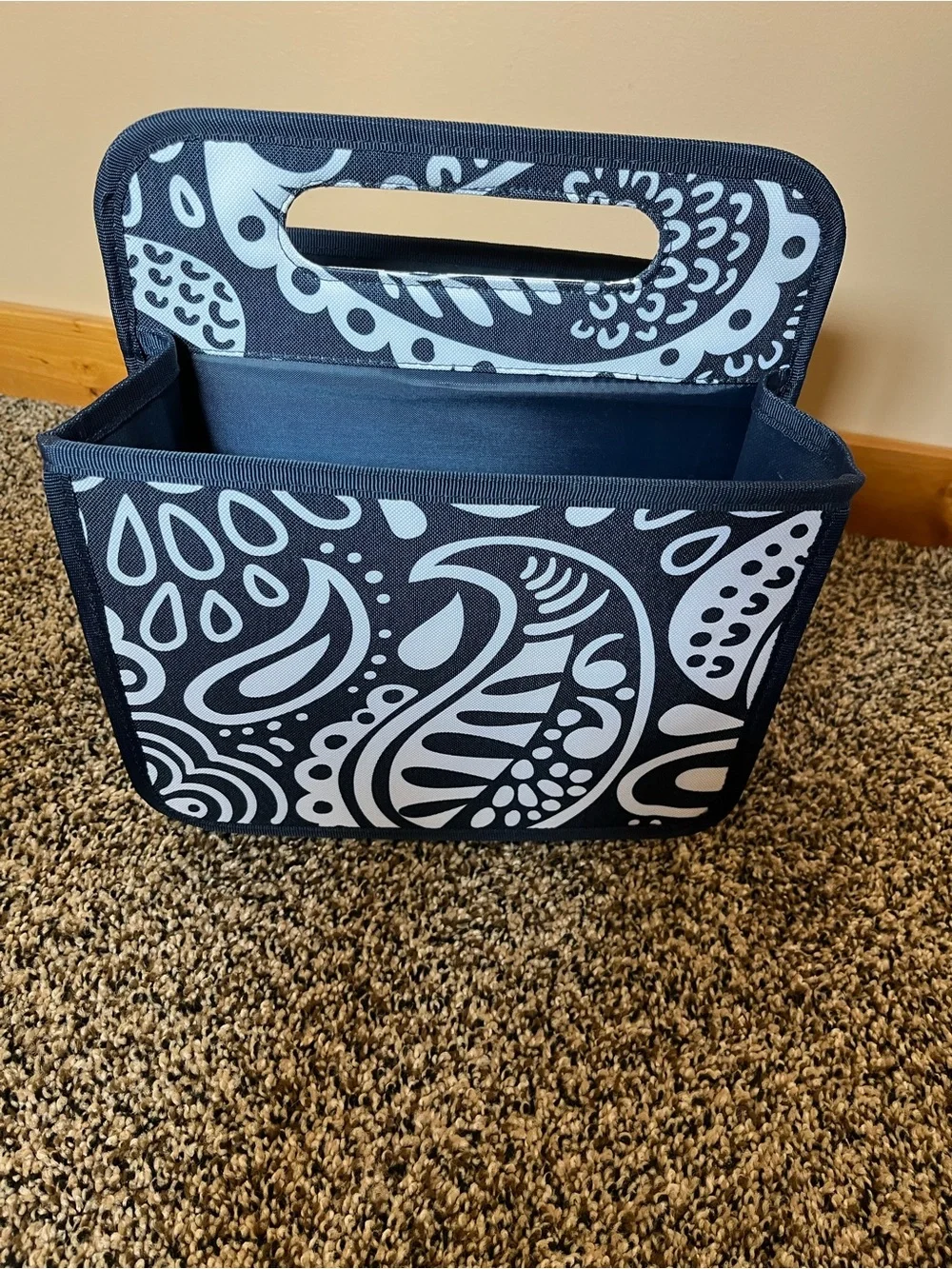 thirty-one Navy and White Paisley Double Duty Caddy